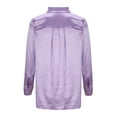 thumbnail image 6 of Sevevn Long Sleeve Tops for Women Women's Solid Color Flip Collar Fall And Winter Long Sleeve Loose Blouse Tops Rollbacks, 6 of 8