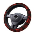thumbnail image 6 of Lsque The Red Head Skull Ultra Soft Car Steering Wheel Cover for Women, Standard 15 inch Size for Truck Van SUV Auto, 6 of 8