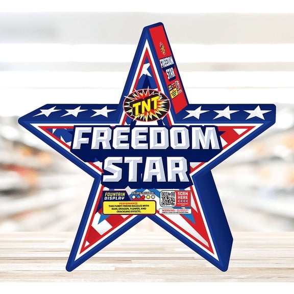 TNT Fireworks, Freedom Star, Multicolor Ground Based Fountain, Party