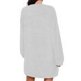 thumbnail image 3 of LUXUR Ladies Pullover Jumper Long Sleeve Sweater Dress Solid Color Mini Dresses Plain Crew Neck White S, 3 of 3