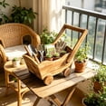 thumbnail image 4 of Hyknon Wooden Wagon Plantser Box, Garden Plants Cart with Wheels Handle, Rural Farmhouse Flower Basket, Cart Storage Basket Decor for Home Garden Outdoor Balcony Vegetables Flowers Herbs 10.2"L 6.3"H, 4 of 7