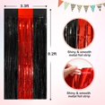 thumbnail image 2 of Cortinas con flecos de aluminio NUWDHP, negras y rojas, 1 m x 2,5 m, paquete de 2, 2 of 7