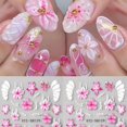 thumbnail image 1 of 2 pegatinas for uñas con pétalos de flores rosas, pegatinas autoadhesivas for decoración de uñas de hibisco floreciente for decoraciones de uñas de primavera/verano for bodas y bricolaje, 1 of 4