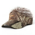 thumbnail image 1 of Men's Hair Visor ​Sun Hats Visor with Hair Fake Hat with Hair for Men Novelty Spiked Adjustable Baseball Caps Funny Gift, 1 of 5