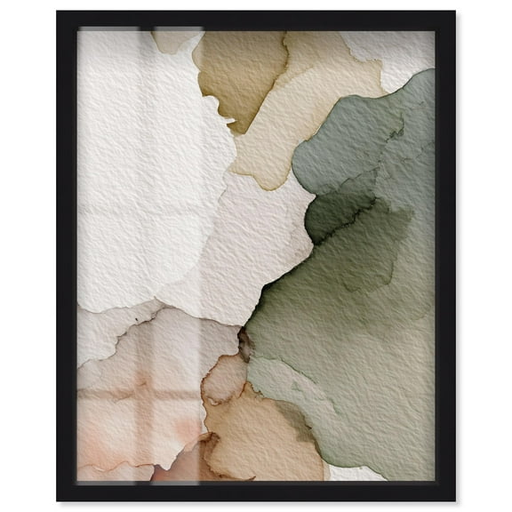 Aqueous Earth on Beige II Shadowbox Print Nature Decor by Art Remedy, Black Frame, 16 x 20