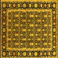 thumbnail image 1 of Ahgly Company Machine Washable Indoor Square Oriental Yellow Industrial Area Rugs, 6' Square, 1 of 4