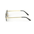 thumbnail image 5 of Retro 90'S Style Gold Wire Frame Rectangle Gem Cut Gray Tint Lens Men's Hip Hop Square Sunglasses, 5 of 5