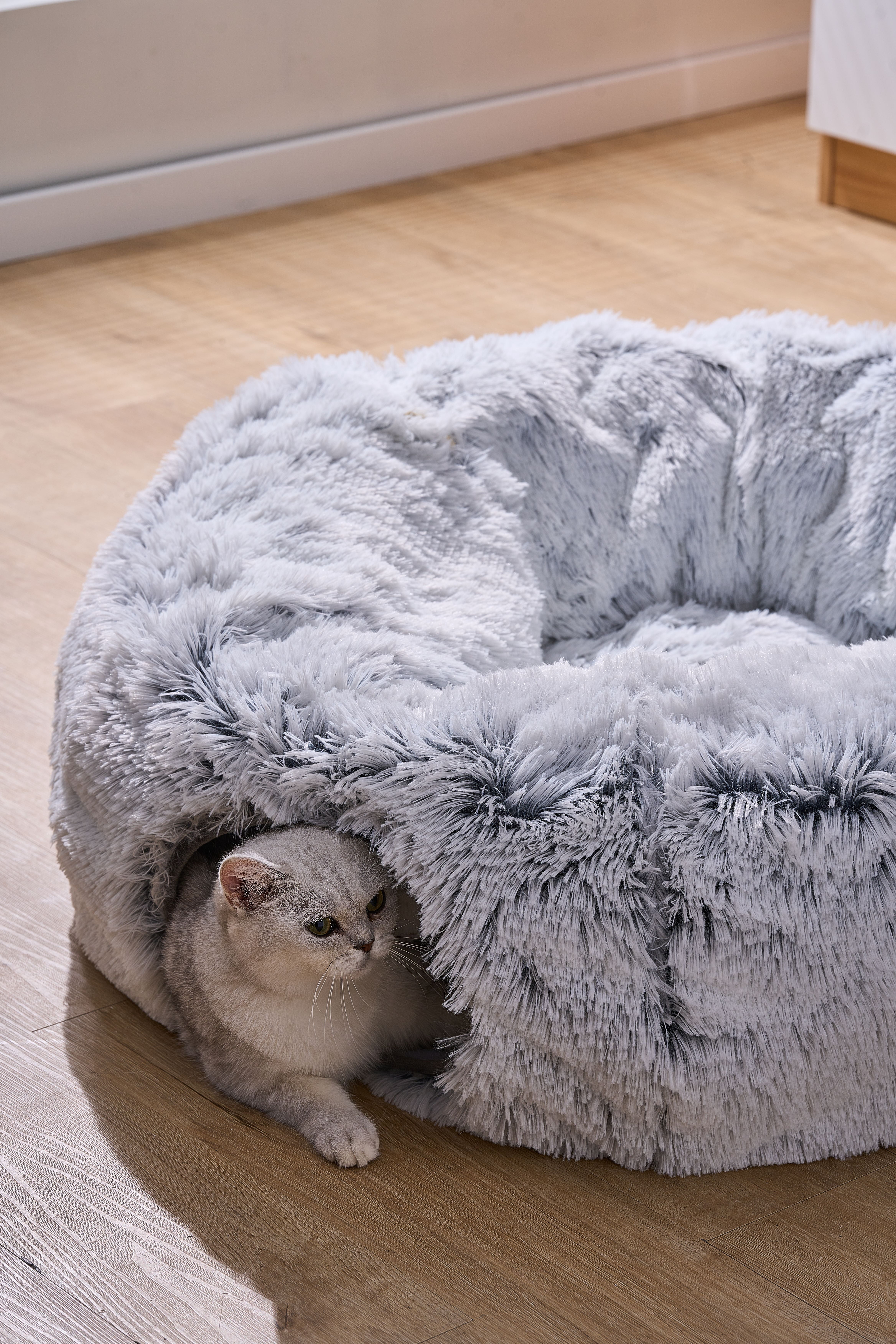 PetPals Fluffy 2-in-1 Cat Tunnel with Cat Bed & Toy-Khione
