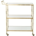 thumbnail image 2 of SAFAVIEH Aurelius 3-Tier Bar Cart with Handle and Casters, Gold/Mirror, 2 of 5