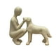 thumbnail image 1 of Figura decorativa de escritorio conmemorativa de hombre y perro, ideal para hoteles. Beige, 1 of 9