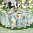 thumbnail image 6 of White Daisy 60 inch Round Tablecloth,Watercolor Floral Circle Table Cover Stain Resistance Water Repellent Wrinkle-Free Table Cloth for Home Kitchen Dining Party Patio Indoor Outdoor, 6 of 6