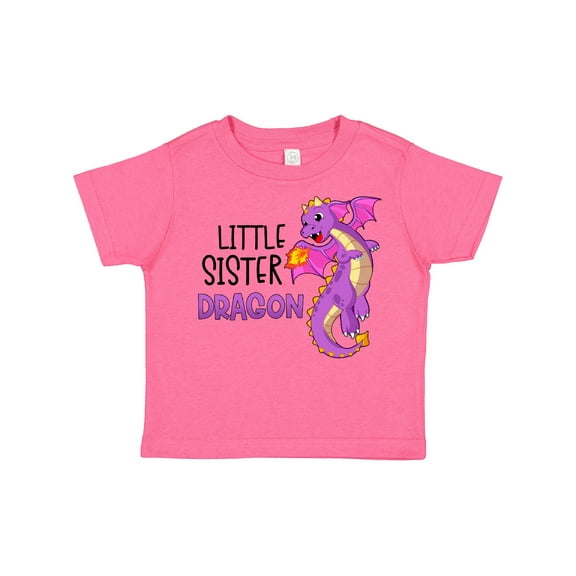 Inktastic Little Sister Cute Purple Dragon Girls Toddler T-Shirt