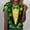 Shirts-522Yellow, variant on Womens Funny Tshirts Leprechaun Tuxedo Print Round Neck St Patricks Day Shirt 3D Graphic Bow Tie Suit Costume Novelty Top