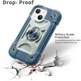 thumbnail image 3 of KOMI Compatible with iPhone 14 Case/iPhone 13 Case 6.1 Inch with Built-in 360°Rotating Ring Stand, Military Grade Drop Protection Full Body Rugged Heavy Duty Protective Cover Blue, 3 of 7