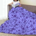 thumbnail image 6 of Honeii Purple Snowflake Elegance Print Fleece Blanket - Throw Blanket for Bed, Sofa, Couch, Camping, and Travel , Microplush Ultra Soft Warm Blanket-80"x60", 6 of 7