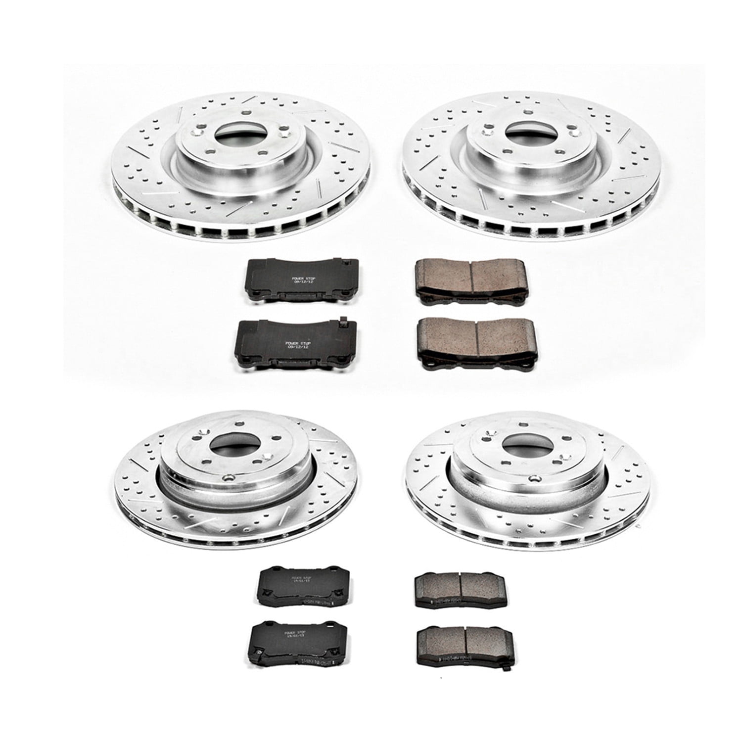 PowerStop Front and Rear Z23 Evolution Sport Carbon-Fiber Ceramic Brake Pad and Drilled & Slotted Rotor Kit Fits: HYUNDAI Select Models K6167