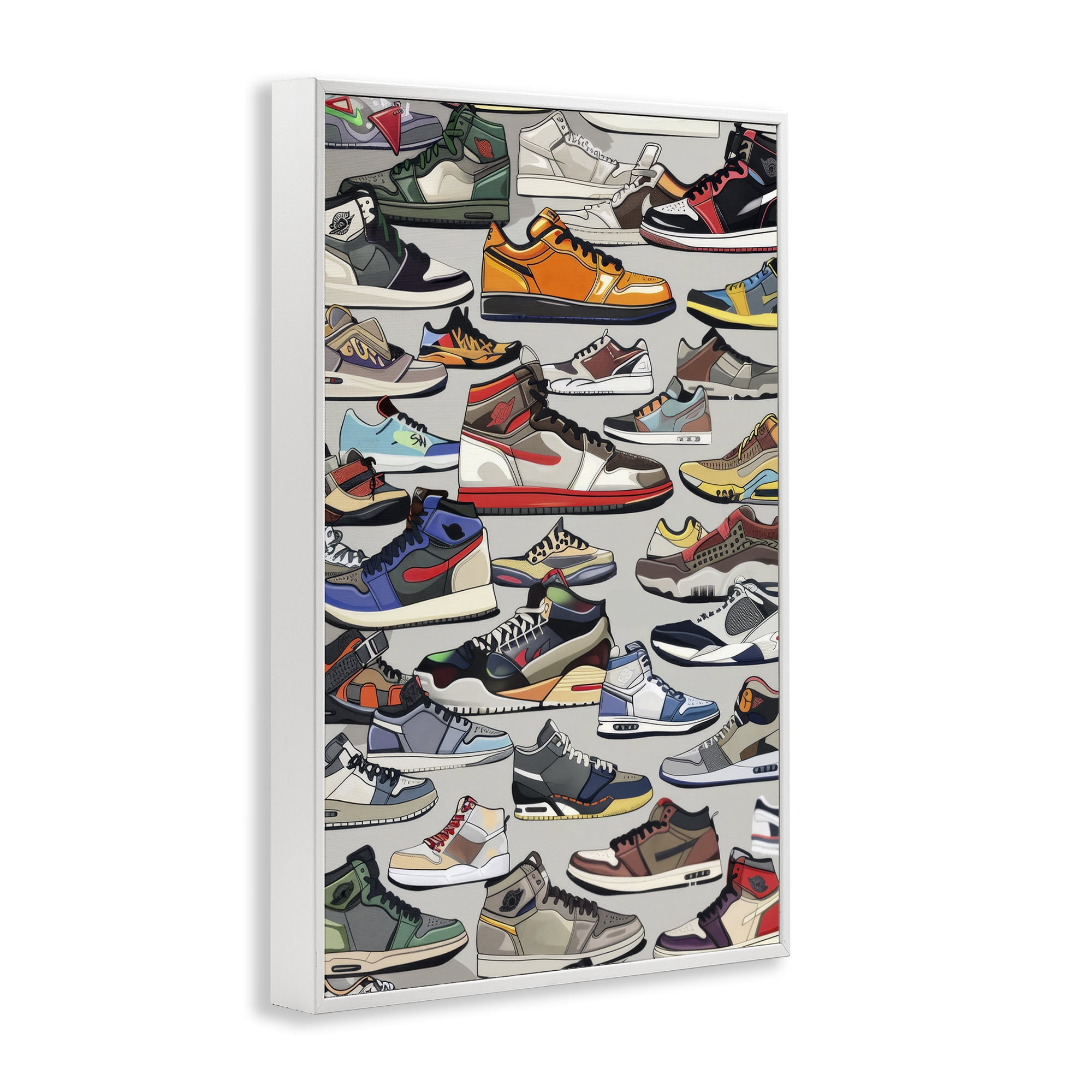 Stupell Industries Shoe Time Urban Styles White Framed Giclee Art, design by Ray Powers