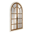 thumbnail image 2 of Kate and Laurel Boldmere Large Traditional Wood Windowpane Arch Mirror, 28x44, Rustic Brown and White, 2 of 10