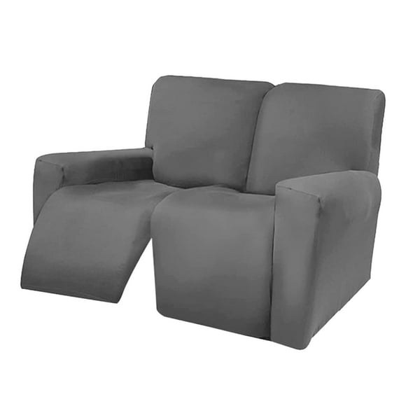 Sofá reclinable seccional elástico fácil de usar Funda de felpa suave y ajustada Funda de sofá lavable Protector de muebles con elasticidad para 6 rebanadas gris Sunnimix cubierta de chaise lounge