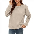 thumbnail image 1 of Sudadera Holgada de con Cuello Redondo para Mujer, Larga, Hombros Caídos, Estilo Casual, , para Otoño Albaricoque M, 1 of 9