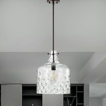 Daelan 12 in. 1-Light Indoor Matte Bronze Finish Pendant Light