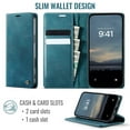 thumbnail image 2 of ShellTech Compatible with iPhone 16e Soft TPU PU Leather Case Flip Magnetic Stand Flip Protective Cover Leather Wallet Case with ID & Credit Card Slots Holder Case,Green, 2 of 12