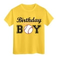 thumbnail image 4 of TOOYOU Boys Summer T-Shirt Child Short Sleeve Happy Brithday Prints T Shirt Trendy Fans Present Tops Size 4-5 Years Yellow, 4 of 4