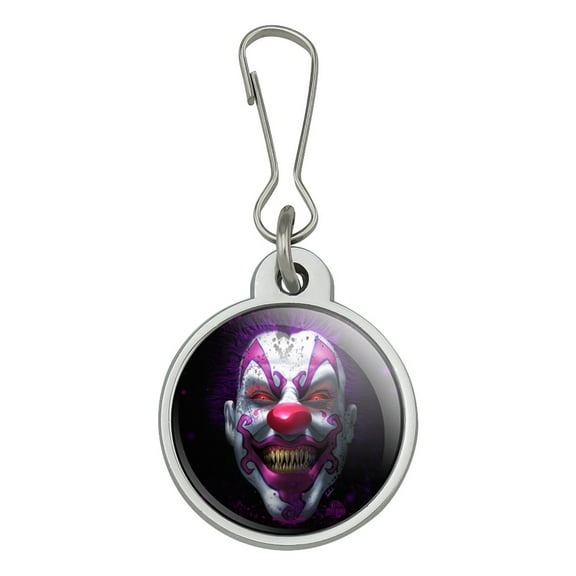 Creepy Scary Clown Keep It Smiling Jacket Handbag Purse Luggage Backpack Zipper Pull Charm