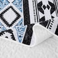 thumbnail image 5 of Homewish Blue Retro Boho Rhombus Quilt Full,Bohemian Exotic Style Full Bedspread Sets,3 Pieces, 5 of 7