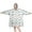 White Cartoon Dinosaurs-2, variant on Wearable Oversized Blanket,White Cartoon Dinosaurs Cacti Pattern Wearable Blanket Hoodie for Adults,Cozy Hooded Blankets with Super Pockets,Super Warm Fuzzy Pullover for Women & Men