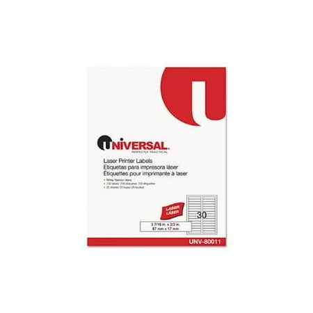 Laser Printer File Folder Labels, 3-7/16" x 2/3", White, 750/Box