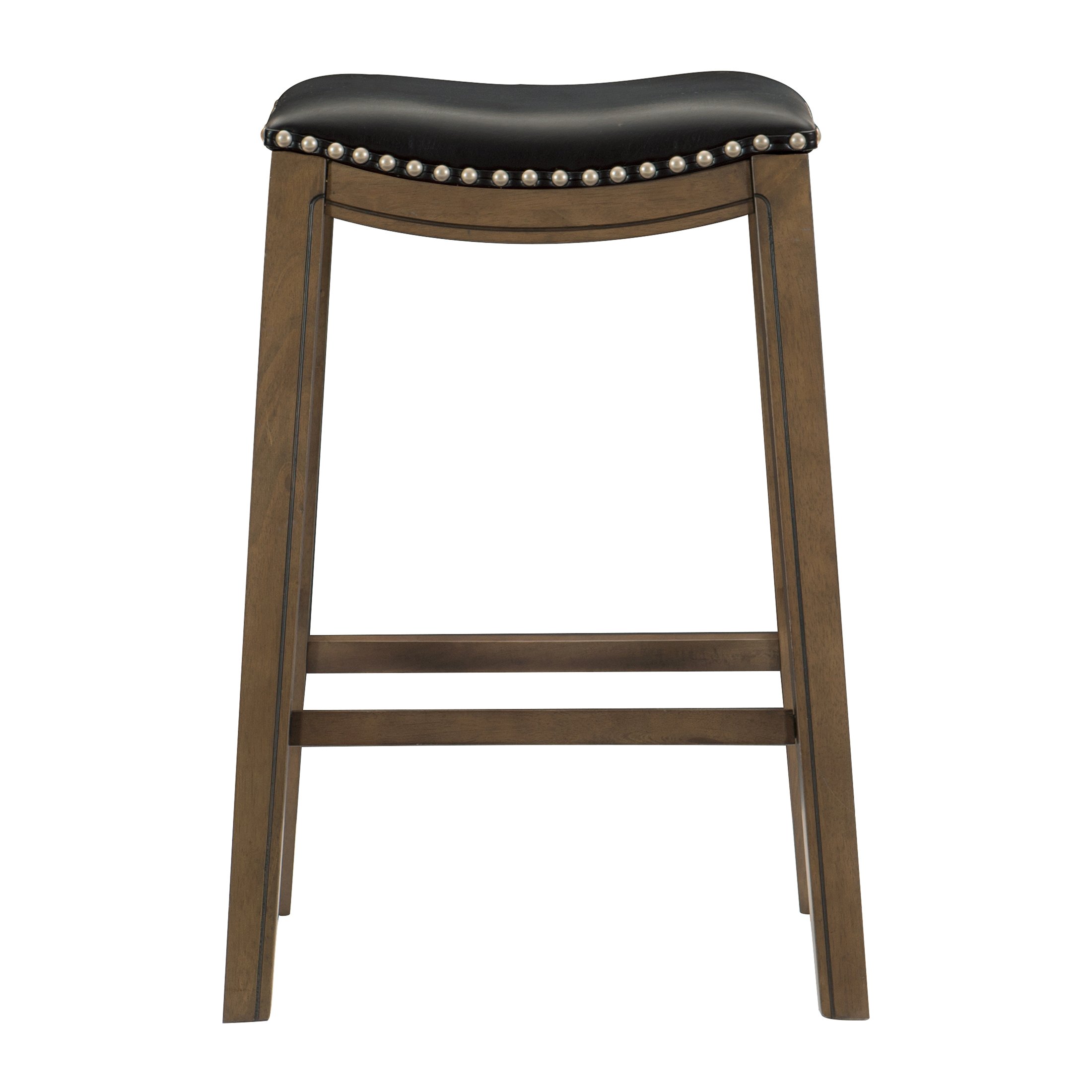 OakvillePark Eustis Saddle Seat Pub Height Barstool, Black
