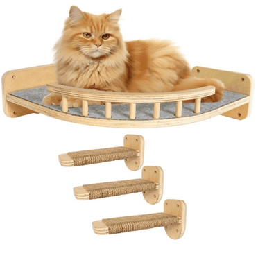 Cat Wall Shelves with Steps – Wall-Mounted Cat Furniture, Floating Cat Perch, Multi-Level Cat Climbing Shelf, Cat Wall Platform, Space-Saving Cat Shelves for Playing, Climbing & Lounging