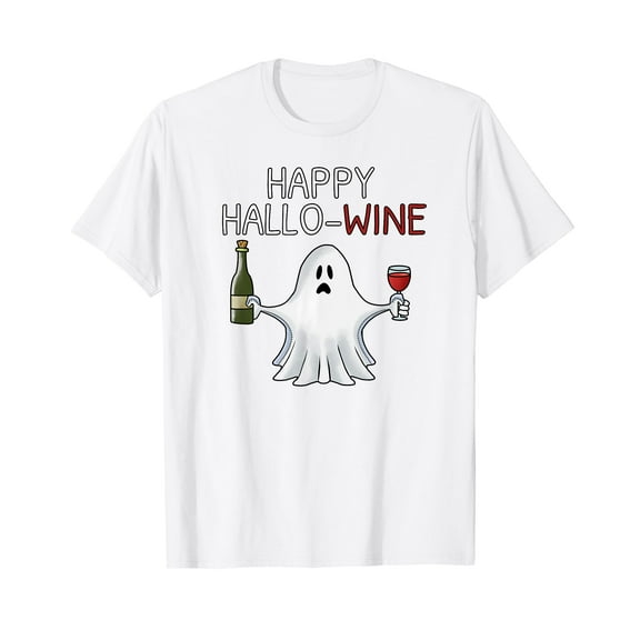 Halloween Wine Happy Hallo-WINE Short Sleeve White T-Shirt