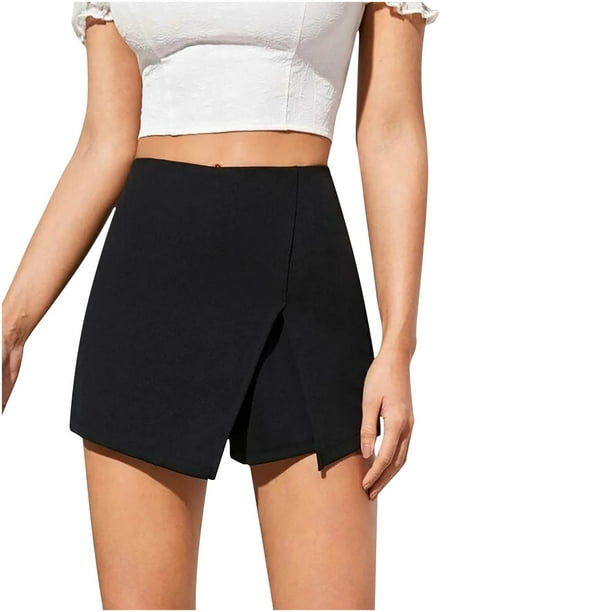 Women's Summer Casual High Waist Solid Mini Skirt Skort Trendy Beach Sexy  Shorts Swim Shorts for Women Ladies