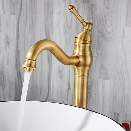

Retro Bathroom Kitchen Sink Tap Faucet Antique Brass Hot and Cold Water Mixe