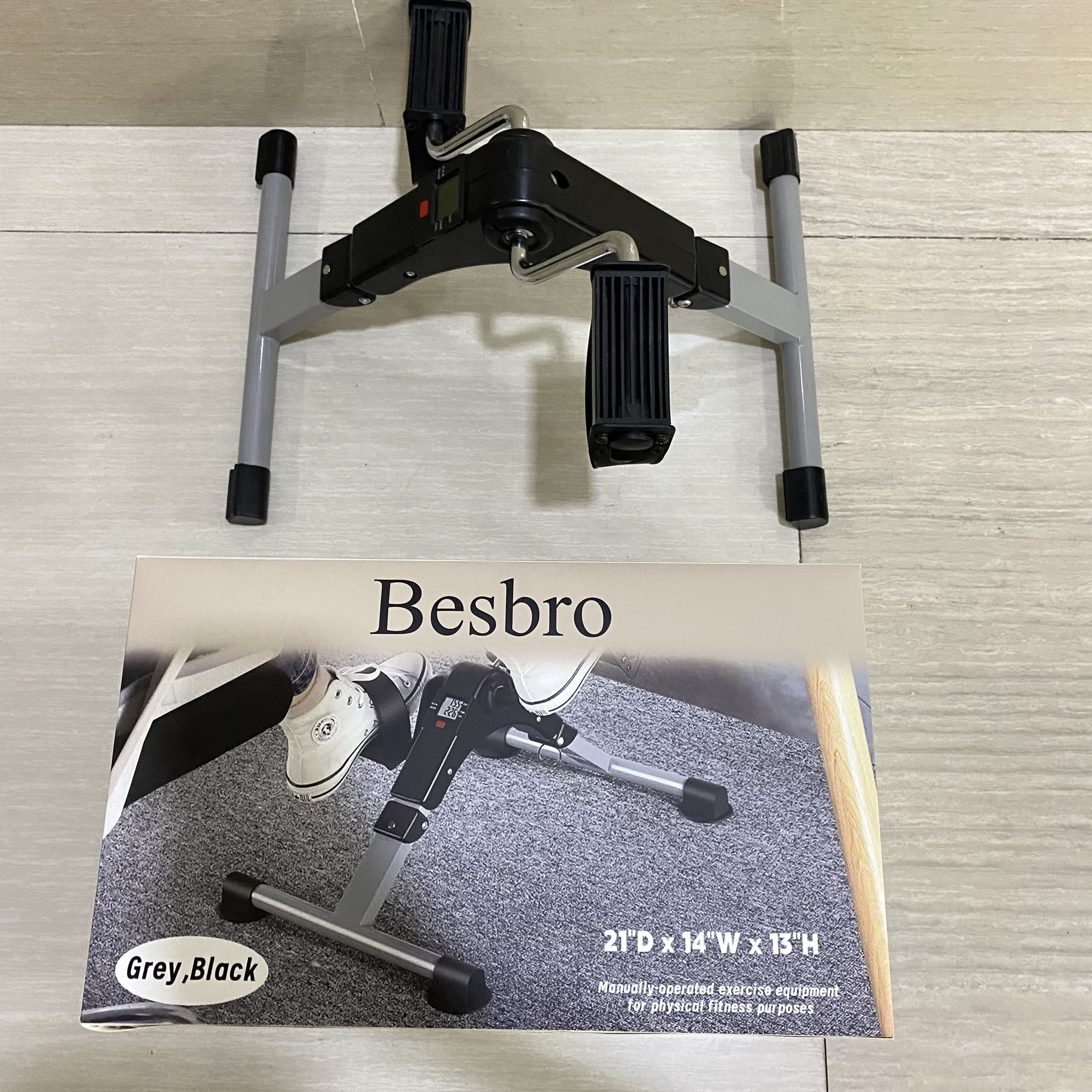 Besbro Manually-operated exercise equipment for physical fitness purposes,Under Desk Exercise Bike Pedal Exerciser – Compact Pedal Machine for Home, Office, or Physical Therapy
