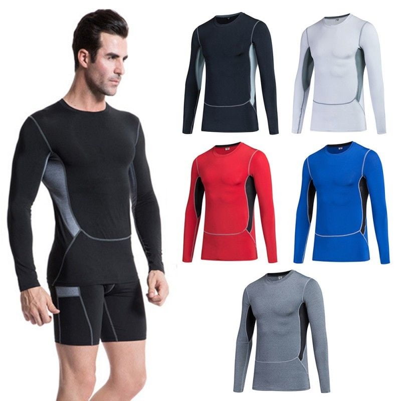 New Mens Compression Under Base Layer Tops Tight Long Sleeve T-Shirts Collection by