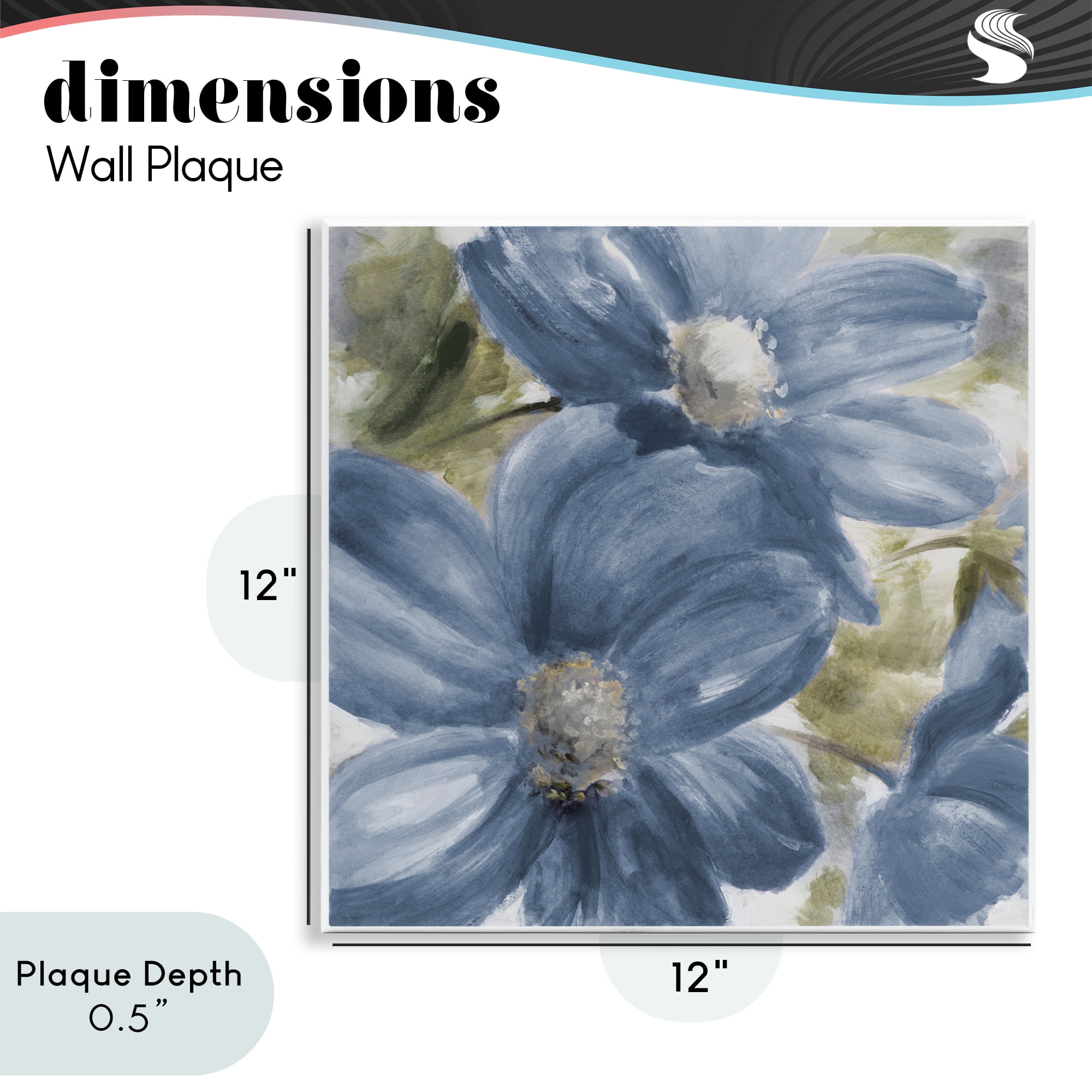 Stupell Industries Walk In Beauty Blue Flowers Wall Plaque Art, design by Lanie Loreth