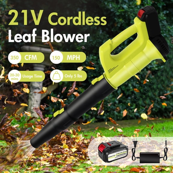 BAOKALER Handheld Leaf Blower Cordless-350CFM 20V Electric Blower with Battery & Charger, Electric Leaf Blower for Lawn Care, Battery Powered Air Blower for Snow Blowing & Yard Cleaning