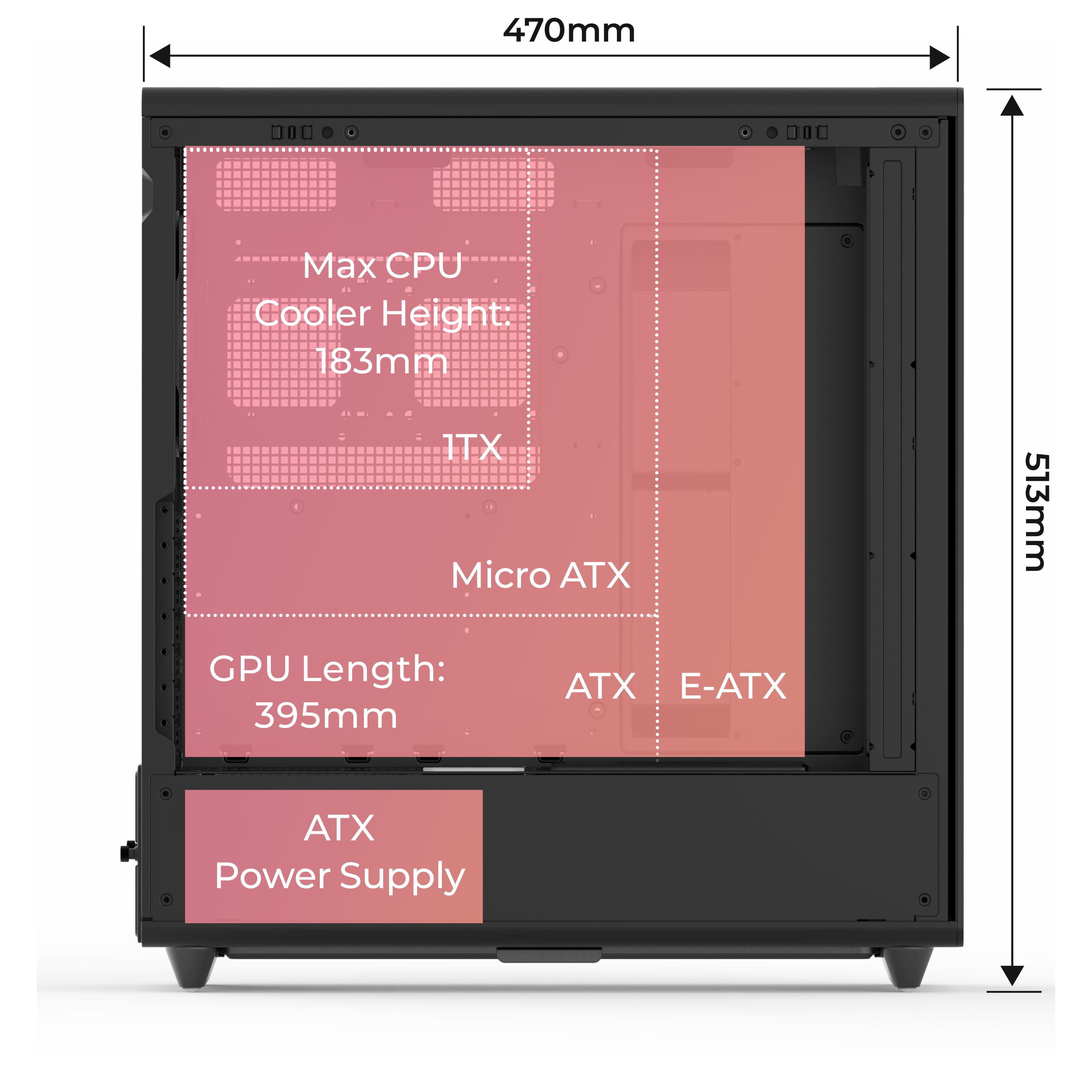 Rosewill Helium Air Mid Tower E-ATX Gaming Case, Mesh Panel, Tool-less, High-Airflow, Cable Management System, USB 3.1, included  2x 160mm & 1x 140mm PWM ARGB Fan, Black