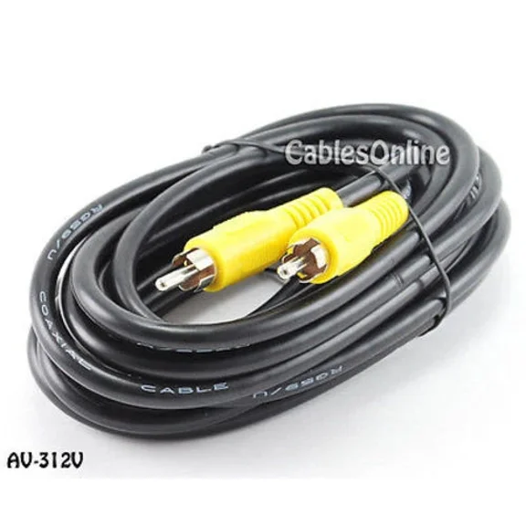 12 Ft. 1-Rca Male To 1-Rca Male Composite Video Rg59/U Coaxial Cable, Av-312V