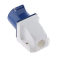thumbnail image 2 of Tachiuwa 3 Pin Angled Wall Plug Mount Socket 220 - 250v 2p + E Waterproof IP44 32a Blue, 2 of 9