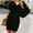 *Black, variant on ClodeEU Women's Plush Pullover Sweater Dress, Long Sleeve V Neck Sweatshirt,Loose Oversized Sweaters Dresses Brown,Womens Plus XXL