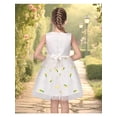 thumbnail image 5 of Sunny Fashion Girls Dress Ivory Sleeveless Cute Cartoon Tulle Embroidery Satin Bow Spring Casual Everyday 4 Years, 5 of 6