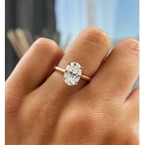 ESTE ORIGIN 2.00Ct Oval Cut Lab-Grown Diamond Solitaire Engagement Ring – Hidden Halo, 4 Claw Setting in 10K Rose Gold for Women