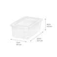 thumbnail image 2 of IRIS USA Caja de almacenamiento transparente de 6 cuartos, contenedor apilable de plástico sin BPA con tapa, contenedores para organizar zapatos y estantes de armario, herramientas para profesores de, 2 of 5