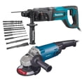 thumbnail image 1 of Rotomartillo Makita HR2475 + Miniesmeriladora DongCheng 1200W + Set de 10 brocas y cinceles SDS Plus, 1 of 10