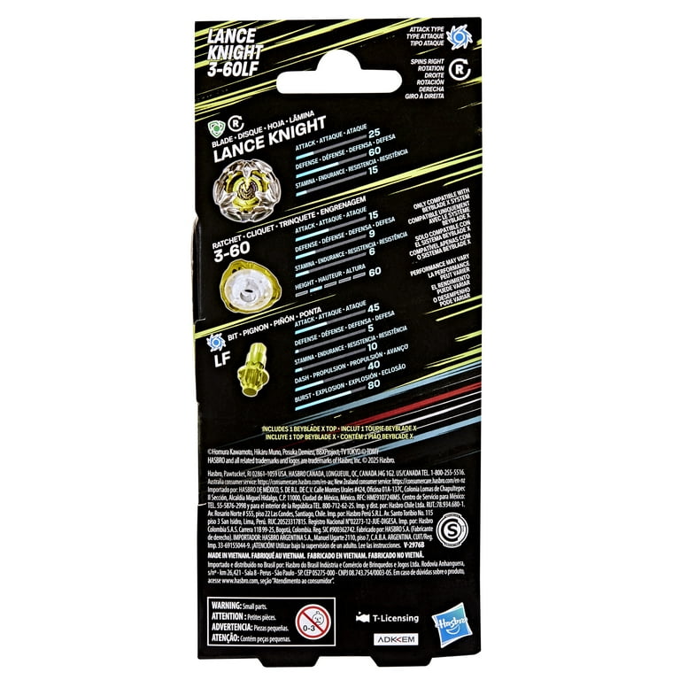 Beyblade, Tops, Lance Knight 3-60LF, Attack Type, Ages 8+