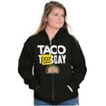 thumbnail image 4 of Taco Tuesday Everyday Mexican Foodie Unisex Fleece Graphic Zip Up Hoodie Brisco Brands 2X, 4 of 5